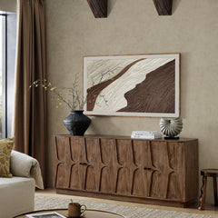Veda Walnut 72" Mango Wood Sideboard Cabinet - Ornate Home
