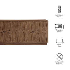 Veda Walnut 72" Mango Wood Sideboard Cabinet - Ornate Home