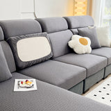 Vedic Chant Jacquard Fleece Fabric Stretch Cushion Cover, Non-Slip Furniture Protector for Kids, Chaise Lounge Cushion Covers - Ornate Home