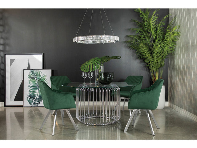 Veena Chrome 5-piece Dining Room Set - Ornate Home