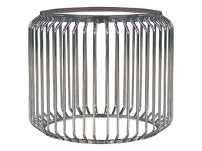 Veena Polished Chrome Round Dining Table Base - Ornate Home