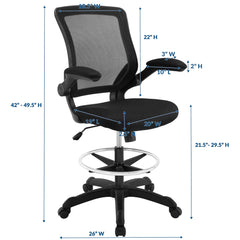 Veer Black Drafting Chair - Ornate Home