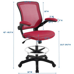 Veer Red Drafting Chair - Ornate Home