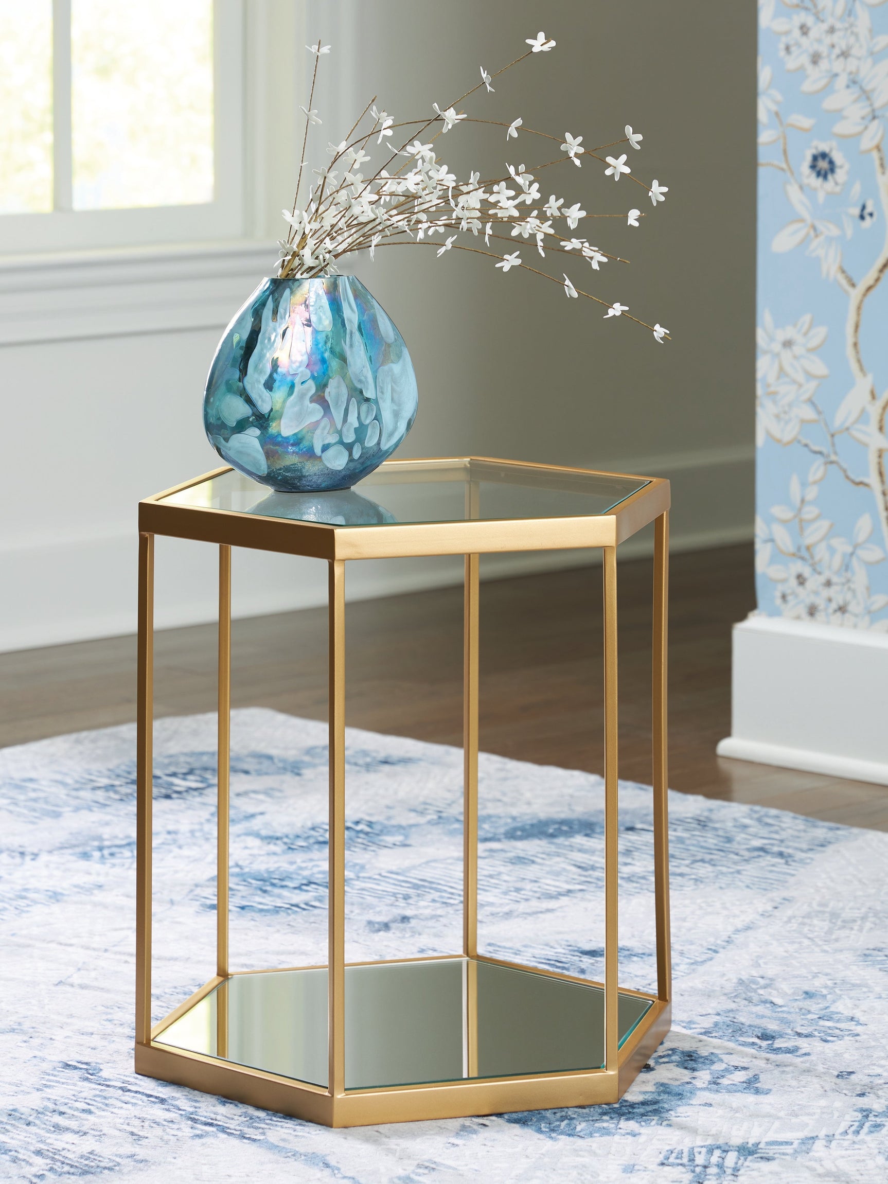Veerwick Gold Finish Accent Coffee Table (Online Special Price) - Ornate Home