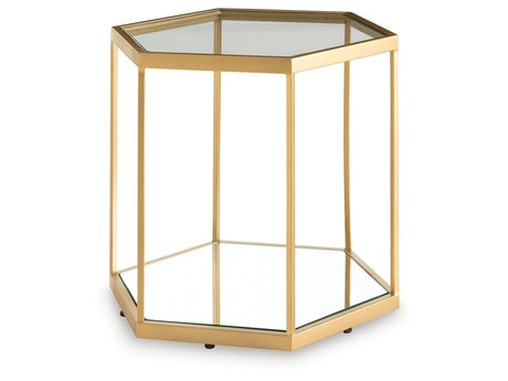 Veerwick Gold Finish Accent Coffee Table - Ornate Home