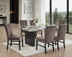 Vega Black/White Faux Marble Dining Table - Ornate Home