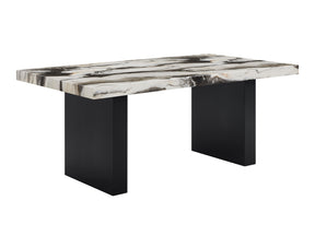 Vega Black/White Faux Marble Dining Table - Ornate Home