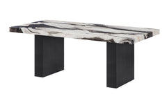 Vega Black/White Faux Marble Top 3-Piece Cocktail Table Set - Ornate Home