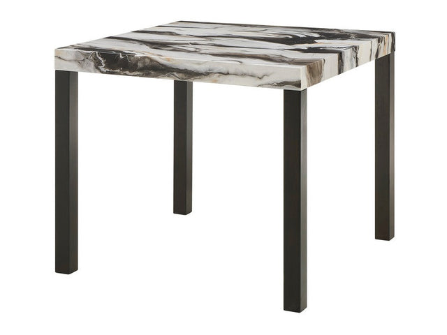 Vega Faux Marble/Black Counter Height Table - Ornate Home