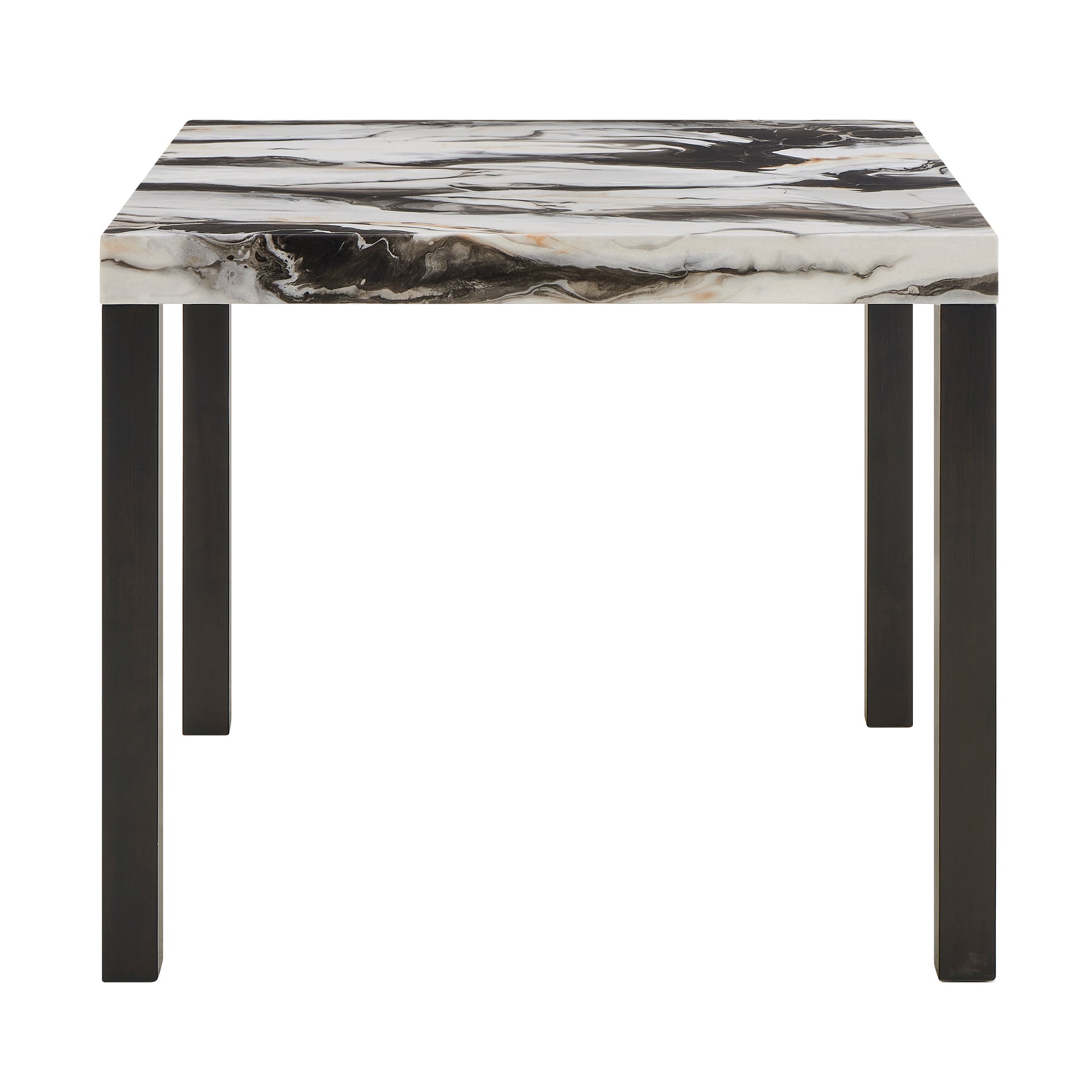 Vega Mocha/Black Faux Marble Top Counter Height Dining Set - Ornate Home