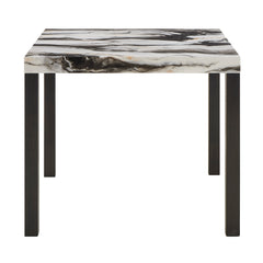 Vega Mocha/Black Faux Marble Top Counter Height Dining Set - Ornate Home