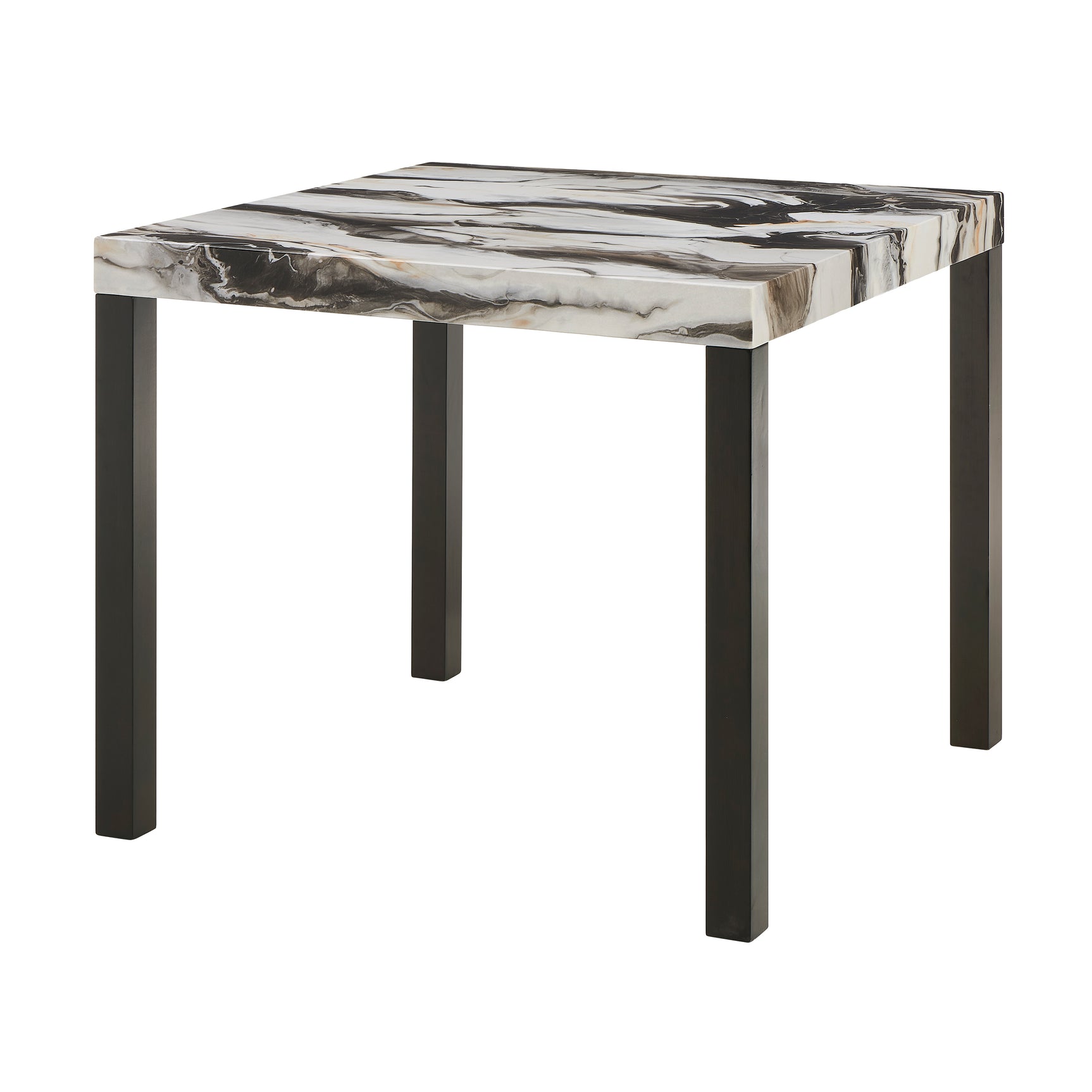 Vega Mocha/Black Faux Marble Top Counter Height Dining Set - Ornate Home