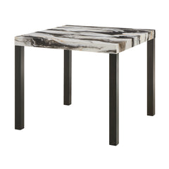 Vega Mocha/Black Faux Marble Top Counter Height Dining Set - Ornate Home