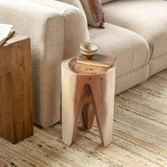 Vela Natural 18" Round Accent Table - Ornate Home
