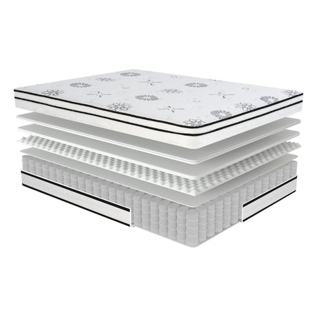 Vela White 12" California King Hybrid Mattress - Ornate Home