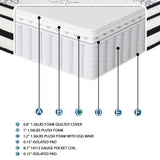 Vela White 12" Full Hybrid Mattress - Ornate Home