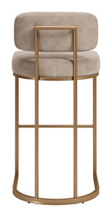 Velar Beige & Bronze Barstool (Set of 2) - Ornate Home