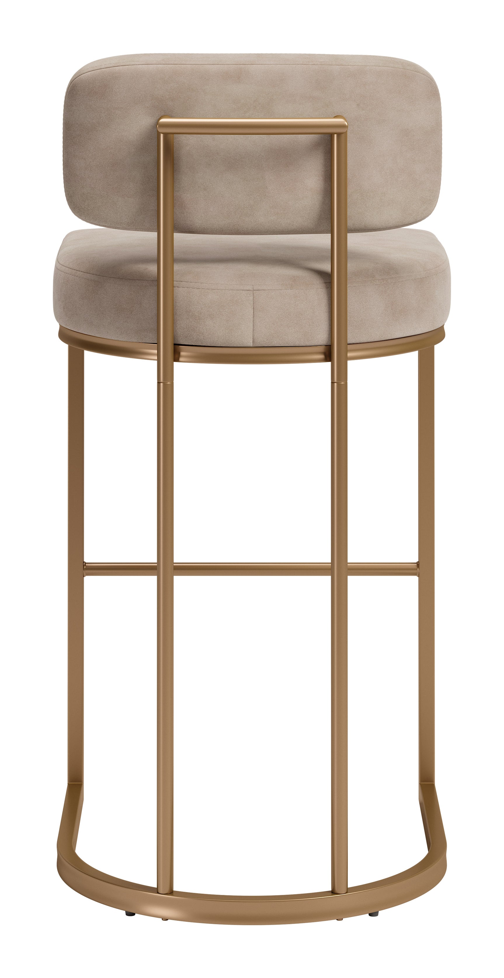 Velar Beige & Bronze Barstool (Set of 2) - Ornate Home