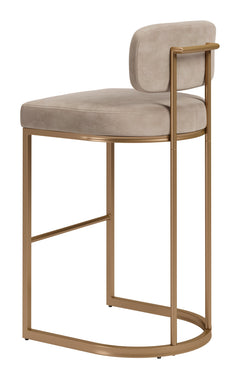 Velar Beige & Bronze Barstool (Set of 2) - Ornate Home