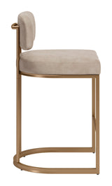 Velar Beige & Bronze Counter Stool (Set of 2) - Ornate Home