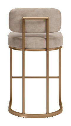 Velar Beige & Bronze Counter Stool (Set of 2) - Ornate Home