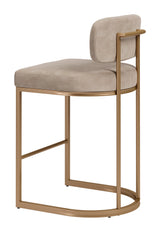 Velar Beige & Bronze Counter Stool (Set of 2) - Ornate Home