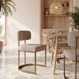 Velar Beige & Bronze Dining Chair (Set of 2) - Ornate Home