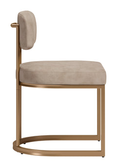 Velar Beige & Bronze Dining Chair (Set of 2) - Ornate Home