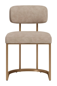 Velar Beige & Bronze Dining Chair (Set of 2) - Ornate Home