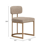 Velar Beige & Bronze Dining Chair (Set of 2) - Ornate Home