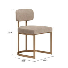 Velar Beige & Bronze Dining Chair (Set of 2) - Ornate Home