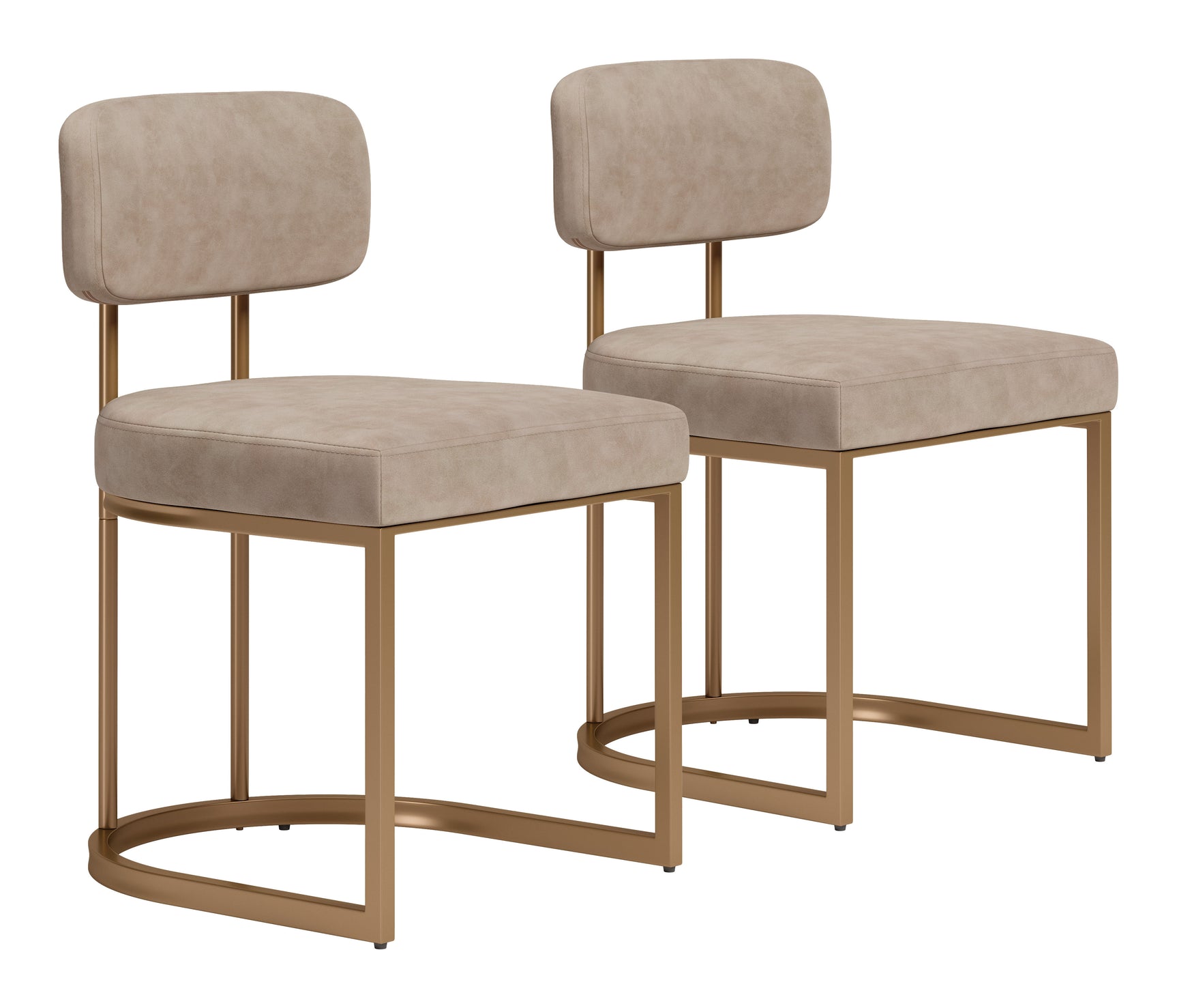 Velar Beige & Bronze Dining Chair (Set of 2) - Ornate Home