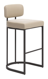 Velar Beige & Gray Barstool (Set of 2)