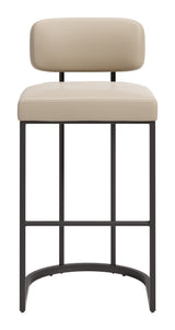 Velar Beige & Gray Barstool (Set of 2)