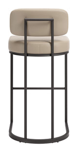 Velar Beige & Gray Barstool (Set of 2)