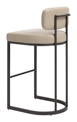 Velar Beige & Gray Barstool (Set of 2)