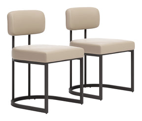 Velar Beige & Gray Dining Chair (Set of 2) - Ornate Home