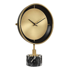 Velar Black/Brass Modern Table Clock - Ornate Home