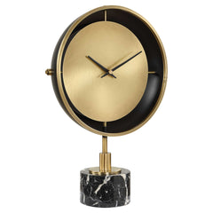 Velar Black/Brass Modern Table Clock - Ornate Home