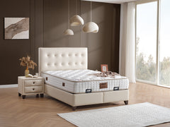 Vella Beige Storage Bed With Headboard - Ornate Home