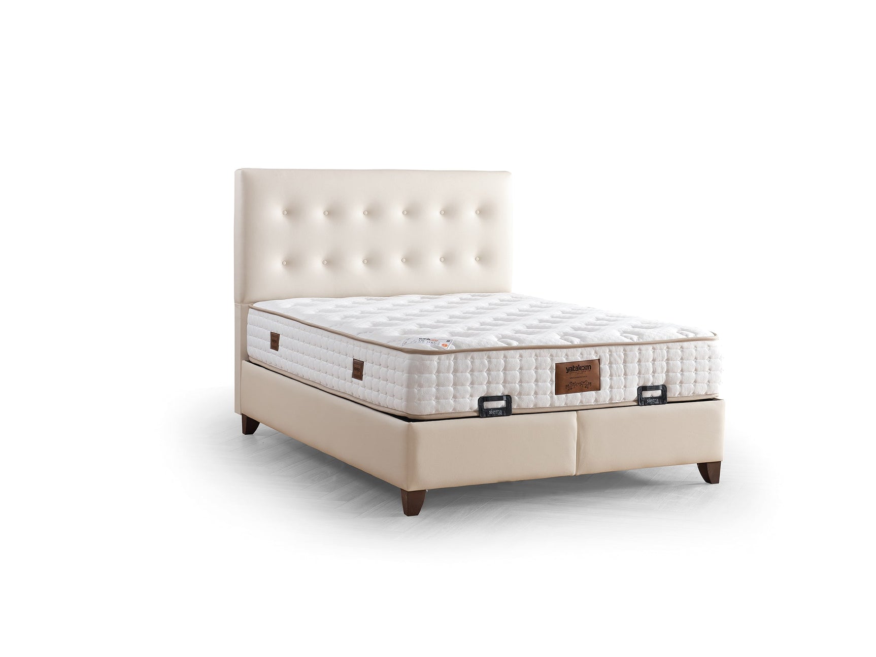 Vella Beige Storage Bed With Headboard
