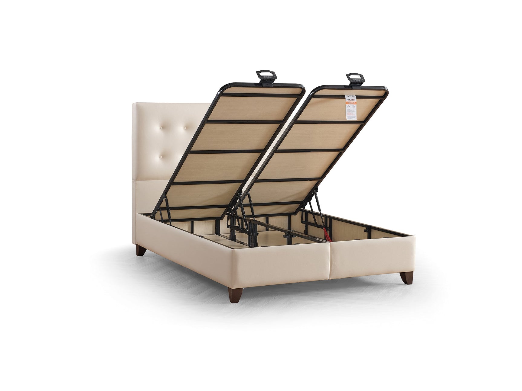 Vella Beige Storage Bed With Headboard