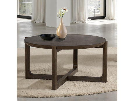 Vellara Dark Walnut 42" Cocktail Table w/ Wood Top - Ornate Home