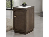 Vellara Dark Walnut Chairside Table w/ 1 Power Outlet - Ornate Home