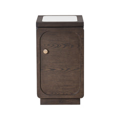 Vellara Dark Walnut Chairside Table w/ 1 Power Outlet - Ornate Home