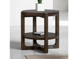 Vellara Dark Walnut End Table w/ Wood Top - Ornate Home