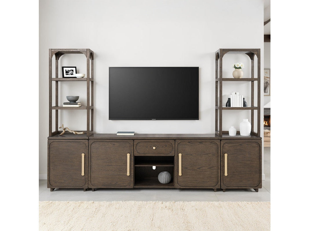 Vellara Dark Walnut Entertainment Center - Ornate Home