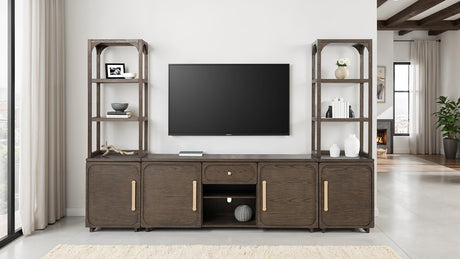 Vellara Dark Walnut Entertainment Center - Ornate Home
