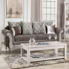 Velletri Warm Gray/Weathered White Sofa - Ornate Home