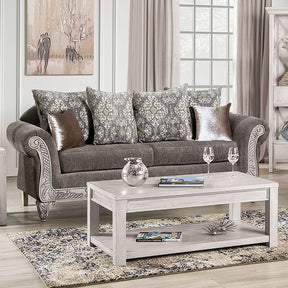 Velletri Warm Gray/Weathered White Sofa - Ornate Home